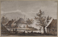 V 021a
<br/>
Landschap met boerderij en hooiberg.
<br/>
<em>Liender, Pieter Jan van (1727-1779)</em>